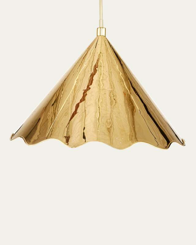 Brass Ripple 26" Large Pendant Light